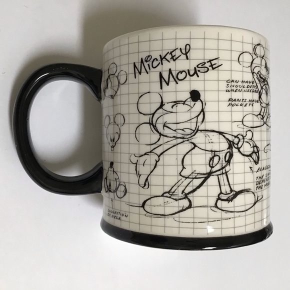 Disney Mickey Mouse Sketch Coffee Mug Cartoon Jumbo Tea Cup Big 16 oz Vintage - Picture 3 of 15